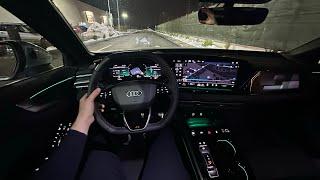 Driving new Audi A5 2025 at Night