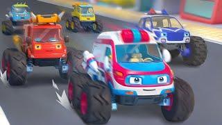 Five Little Monster Trucks Song | Learning Vehicles Song | Kids Song | BabyBus