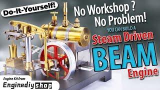 Make a Steam Driven Beam Engine  - No Workshop or Tools Required!   #steamengines    #enginediyshop