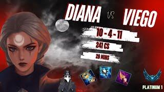 Diana Crushes Fed Viego and Carries the Team to Victory!  #DianaJungle #LeagueOfLegends