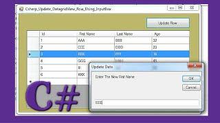 C# Tutorial - How To Update Selected DataGridView Row Using InputBox In C# [ With Source Code ]