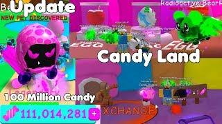 Update! Free Legendary Dominus Pet! Candy Land! 100 Million Candy! - Bubble Gum Simulator