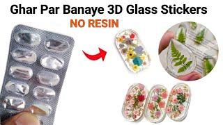 DIY Homemade Glass Stickers /how to make stickers at home/homemade 3d Stickers!