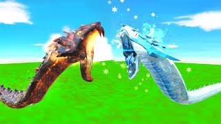 *NEW* Elemental Snakes! FIRE vs ICE! - Animal Revolt Battle Simulator