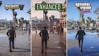 GTA 5 Enhanced vs QuantV vs NaturalVision Evolved | Graphics Comparison in 4K