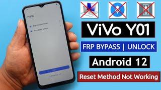 Vivo Y01 Frp Bypass/Unlock Without PC - Reset Option Not Working - New Method 2023 Android 12