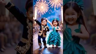 Royal Baby Duo Dance | Emerald Princess & Little Prince Shine Under Fireworks  #shorts