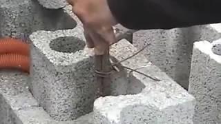 how to use concrete interlocking brick  armo block built a house, cement armo block