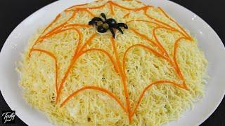 Insanely Delicious Layered Salad "Spiderweb"!