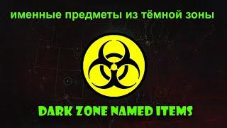 the Division 2 именные предметы из Тёмной зоны