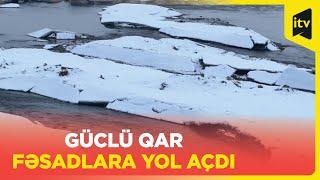 Türkiyənin Ağrı bölgəsində qar yağmağa davam edir