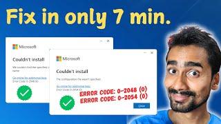 Fix MS Office Couldn't Install Error Code: 0-2048 (0) & Error Code: 0-2054 (0) in Only 7 Minutes 