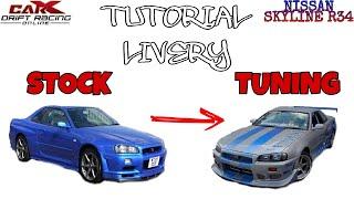 TIMELAPSE LIVERY | TUTORIAL CARX DRIFT RACING ONLINE | NISSAN SKYLINE R34