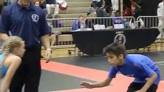 Mixed wrestling girl vs boy bjj match girl wrestles and takes him down