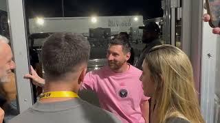 MESSI & Inter Miami: Lionel Messi comes UP CLOSE to chat with Argentine media after win vs Nashville