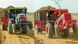 Mahindra 585 Di XP plus vs Eicher 485 | full loaded trolley stuck | loading trolley competition