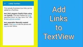 Add Clickable links to TextView