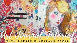 NAPKIN ART JOURNAL TUTORIAL  Using Jane Davenport Mixed Media Supplies