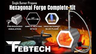 Portable Propane Blacksmith Forge Single Burner, Blacksmithing Forge for Knife Making Professionals