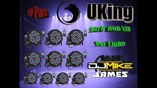 U`King Stage Lights 10 Packs 36x1W RGB LED Par Lights