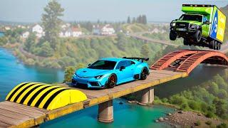 Cars vs Unfinished Roads x Potholes x Speed Bumps x Giant pit ▶️ BeamNG Drive (LONG VIDEO)