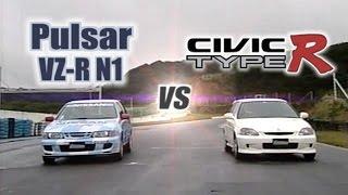 [ENG CC] Civic Type R EK9 vs. Pulsar VZ-R N1 Version II battle Ebisu 1999