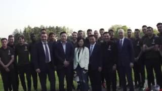 The team welcome the new AC Milan management at Milanello