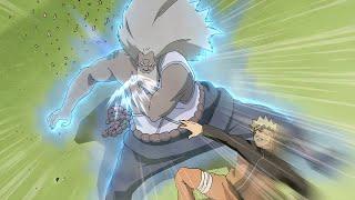 Naruto uses Mount Myoboku's secret jutsu to predict the fastest movement of Third Raikage, Eng Dub