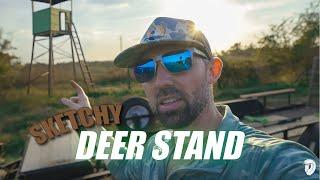 Epic Fail (ALMOST) | Setting Up A SKETCHY Deer Stand