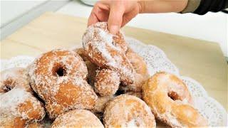 Zeppole Graffe of San Giuseppe with potatoes  Soft Italian dessert