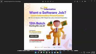 Session 1 Batch 12 Introduction to Informatica - Raj Informatica Realtime Online job-based Training