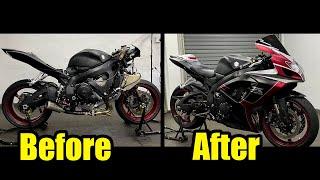 Rebuilding A 2006 Suzuki GSXR 750 In 9 Minutes丨 Amotopart Fairings Install