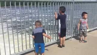 Boys having fun at Coon Rapid Dam