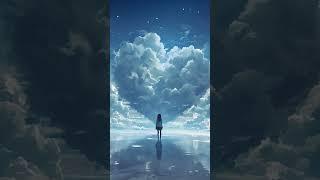 Girl In Front Of Heart Clouds #mix #galaxytheme #samsungtheme #androidtheme