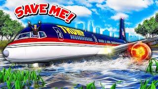 Trump Force One LANDS in a SWAMP in GTA 5 and IT'S SINKING FAST!