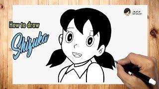 How to draw Shizuka from Doraemon