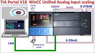 PLC S7-1200 connect wit temperature sensor Pt -100 WinCC Unified V18