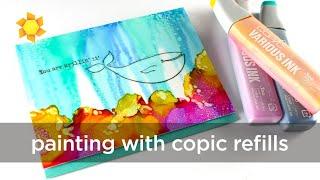 Painting an underwater scene with Various Ink Refills