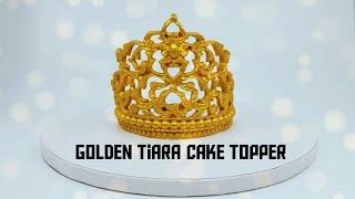 Golden Tiara Fondant Cake Topper / Golden Tiara Gumpaste Topper