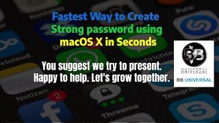 Fastest Way to Create Strong password using macOS X in Seconds | Secure Password Generate