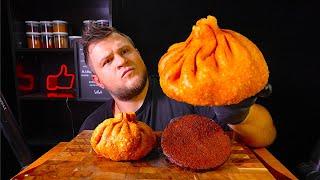 GIANT DUMPLINGS, FRIED KHINKALI, Hash browns, ASMR MUKBANG, АСМР МУКБАНГ, 먹방, 大食い, たべる