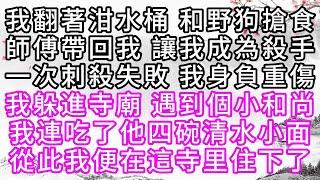 我翻著泔水桶，和野狗搶食，師傅帶回我，讓我成為殺手，一次刺殺失敗，我身負重傷，我躲進寺廟，遇到個小和尚，我連吃了他四碗清水小面，從此，我便在這寺里住下了【幸福人生】#為人處世#生活經驗#情感故事