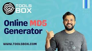 How To Use Online MD5 Generator | WWW.TOOLSBOX.COM