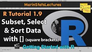 Subsetting (Sort/Select) Data in R with Square Brackets | R Tutorial 1.9| MarinStatsLectures