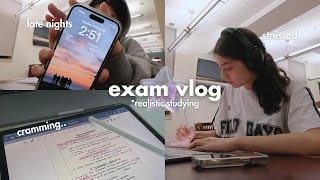 REALISTIC EXAM STUDY VLOG AT UCLA  library studying, cramming, productive, no sleep, stressed