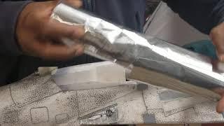 Aluminum finish on a foam airplane