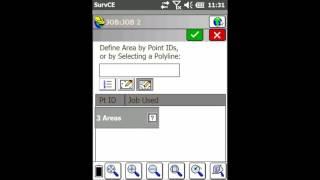 Carlson SurvCE Tutorial: Calculating the Area of a Polyline from the Main Screen