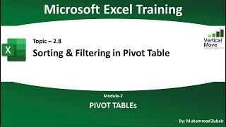 Sort & Filter in Pivot Table | Free Online Excel Course | Module 2-8 | Microsoft Excel Tips & Tricks
