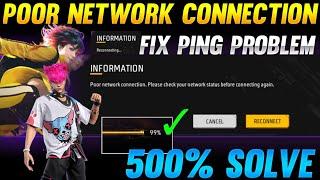 Poor network connection please check your network status before connecting again Free fire