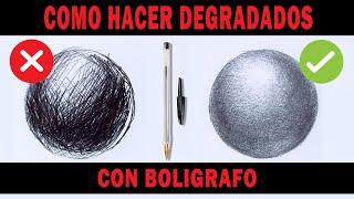 Como hacer DEGRADADOS CON BOLIGRAFO para DIBUJO REALISTA | Esteban Arts